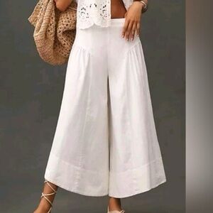 By Anthropologie Linen Extended Waist Pants - Tall